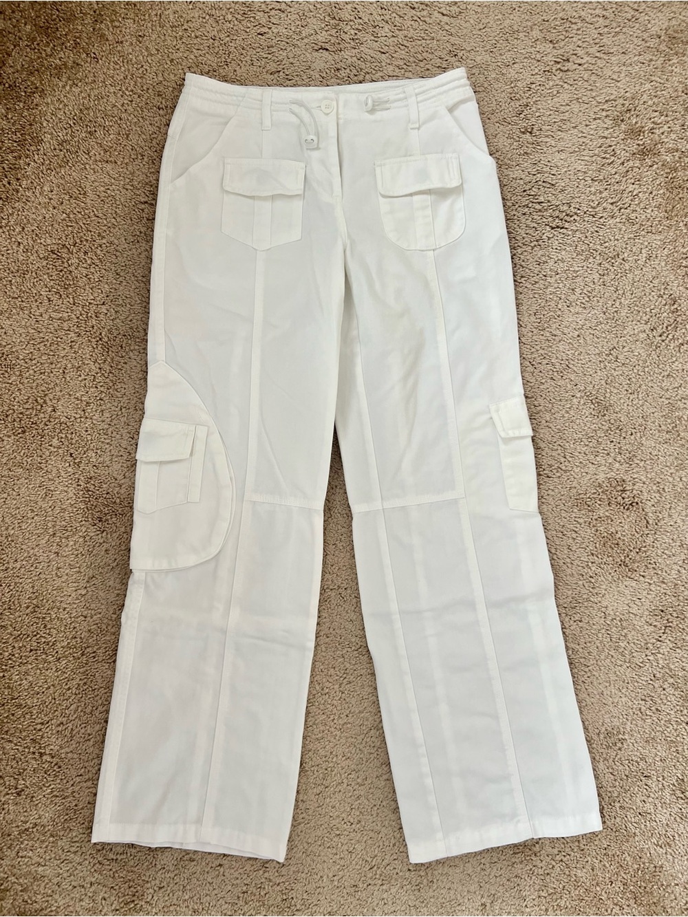 Brandy Melville White Cargo Wide-Leg Pants